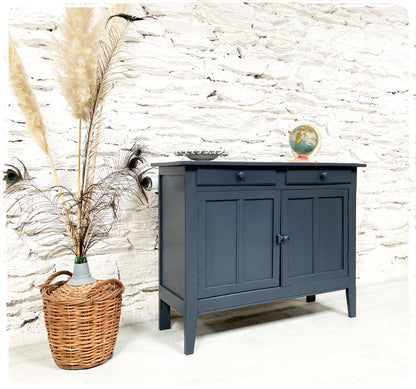 Grand Buffet Parisien Bas Vintage Gris Foncé