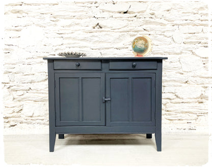 Grand Buffet Parisien Bas Vintage Gris Foncé