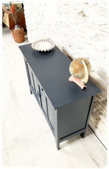 Grand Buffet Parisien Bas Vintage Gris Foncé