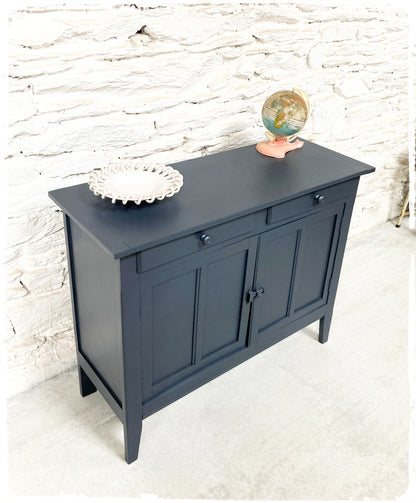 Grand Buffet Parisien Bas Vintage Gris Foncé