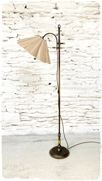 Lampadaire Liseuse Vintage Laiton Abat Jour Fleur