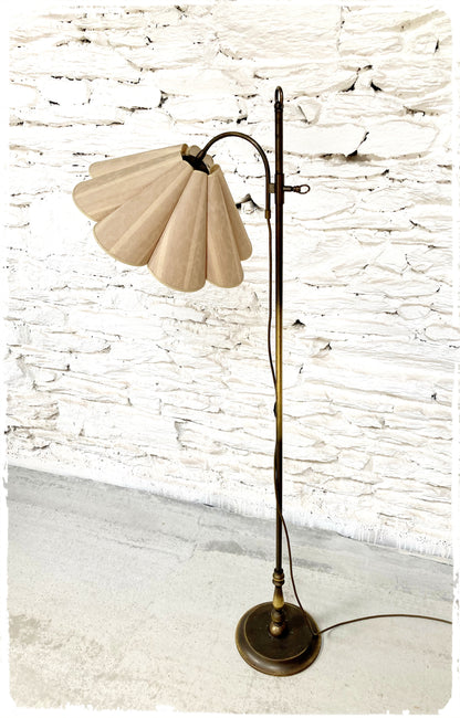 Lampadaire Liseuse Vintage Laiton Abat Jour Fleur