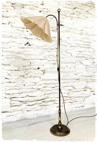 Lampadaire Liseuse Vintage Laiton Abat Jour Fleur