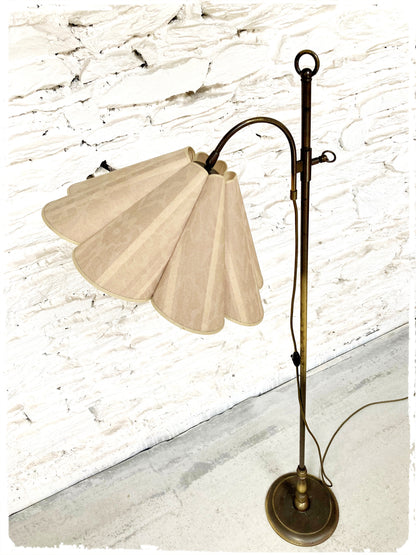 Lampadaire Liseuse Vintage Laiton Abat Jour Fleur