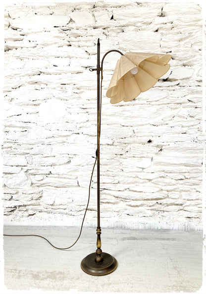 Lampadaire Liseuse Vintage Laiton Abat Jour Fleur
