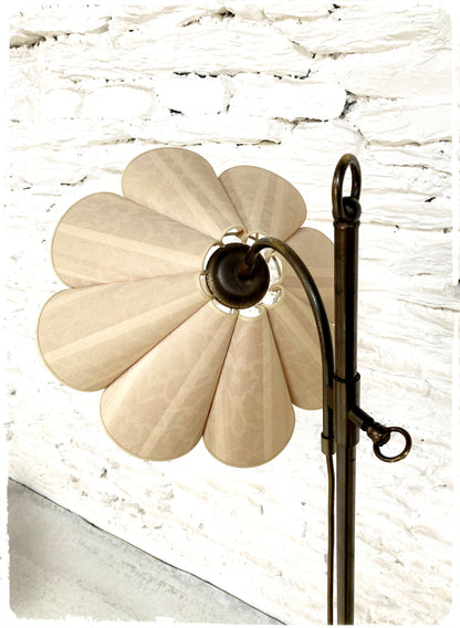 Lampadaire Liseuse Vintage Laiton Abat Jour Fleur