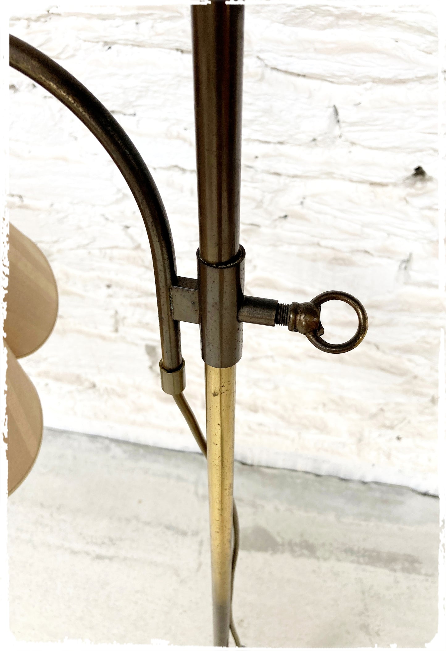 Lampadaire Liseuse Vintage Laiton Abat Jour Fleur