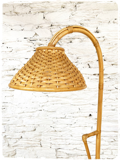 Lampadaire Vintage en Rotin
