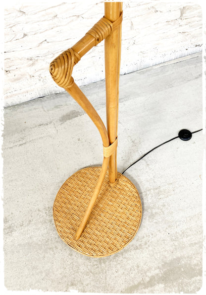 Lampadaire Vintage en Rotin