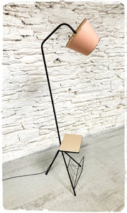 Liseuse Lampadaire Vintage Tripode avec Table d'Appoint