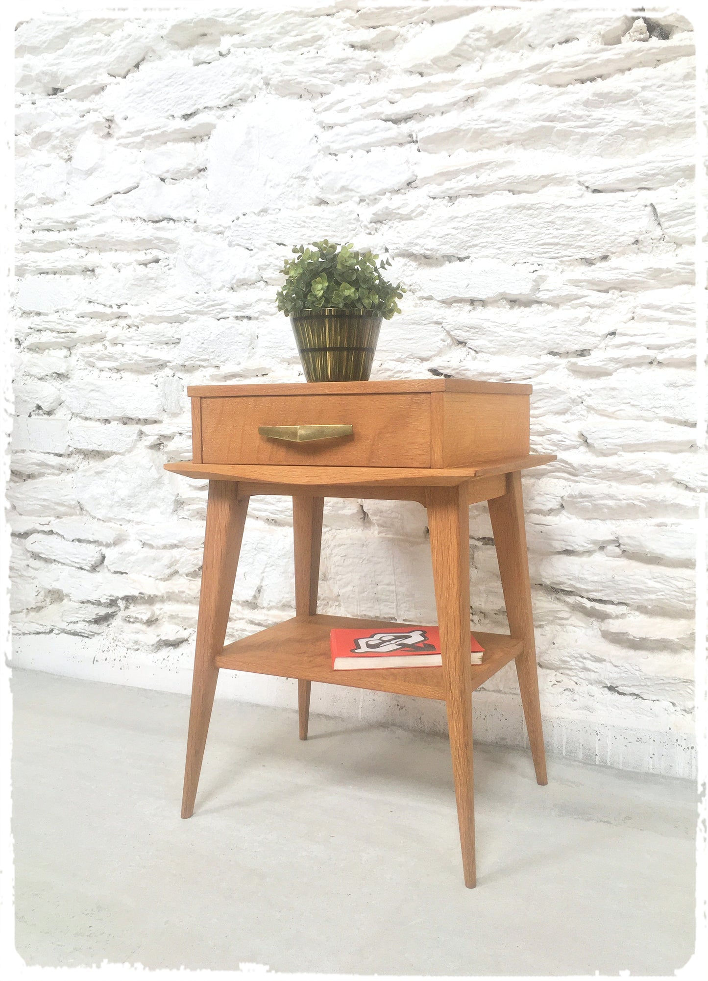 Meuble d'Appoint Vintage Pieds Compas Design Reconstruction