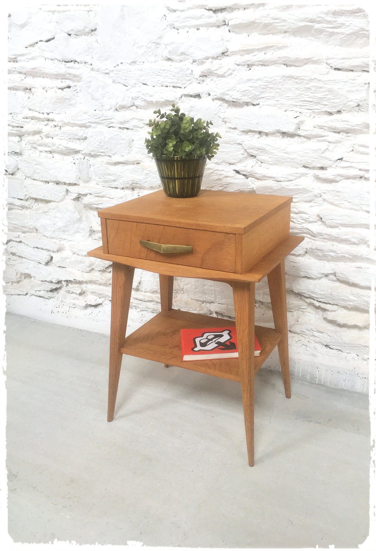 Meuble d'Appoint Vintage Pieds Compas Design Reconstruction
