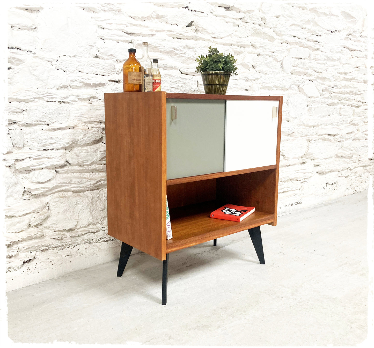 Meuble d'Appoint Rangement Vintage Pieds Compas
