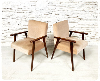 Paire de Fauteuils Vintage Pieds Compas