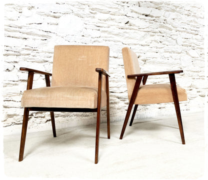 Paire de Fauteuils Vintage Pieds Compas