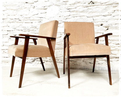 Paire de Fauteuils Vintage Pieds Compas