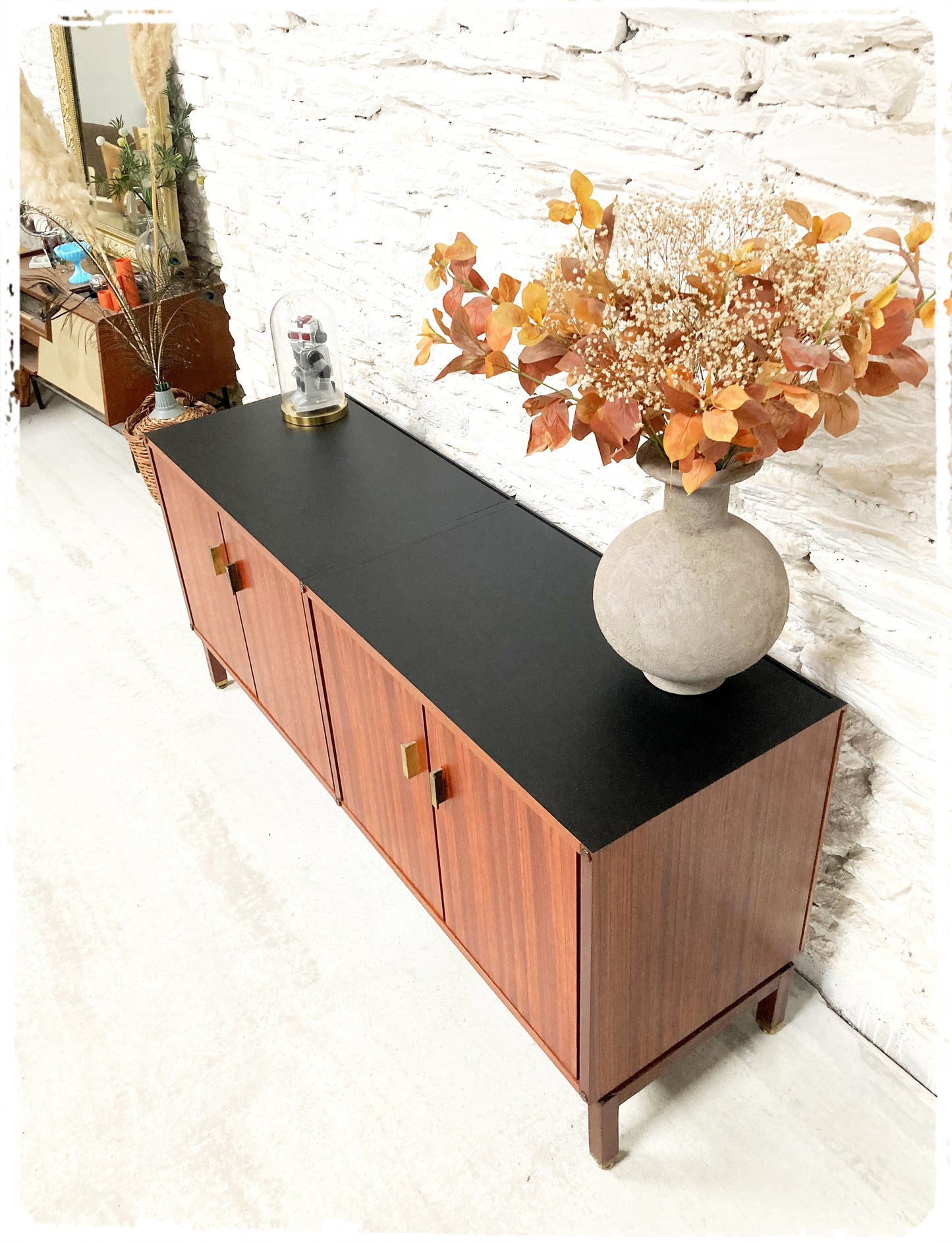 Petite Enfilade Buffet Bas Vintage en Acajou