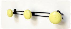 Porte Manteaux Mural Vintage en Métal Jaune et Noir
