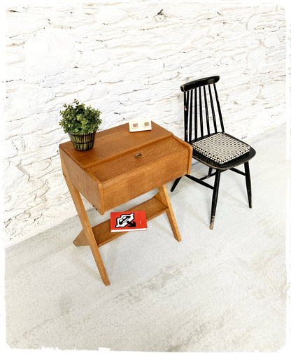 Meuble d'Appoint Rangement Vintage Pieds Compas Reconstruction