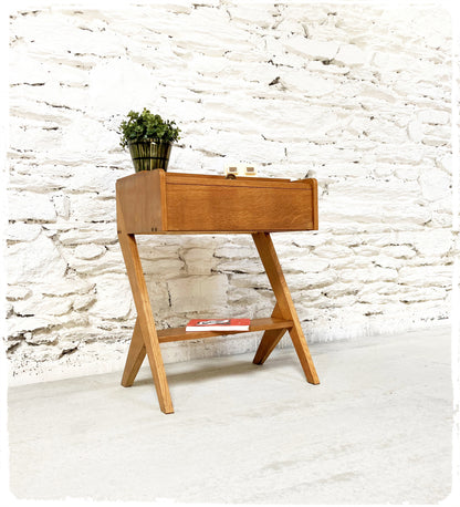 Meuble d'Appoint Rangement Vintage Pieds Compas Reconstruction