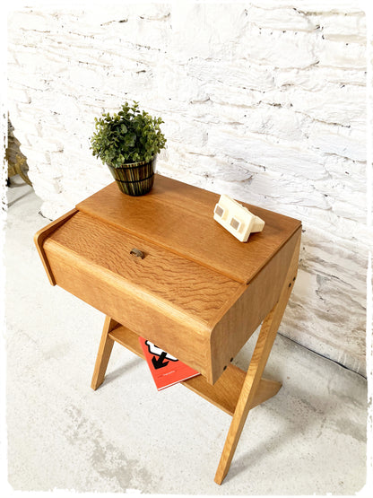 Meuble d'Appoint Rangement Vintage Pieds Compas Reconstruction