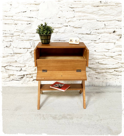 Meuble d'Appoint Rangement Vintage Pieds Compas Reconstruction