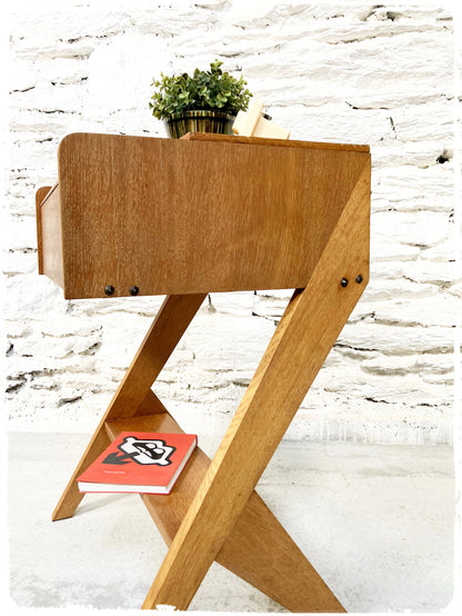 Meuble d'Appoint Rangement Vintage Pieds Compas Reconstruction