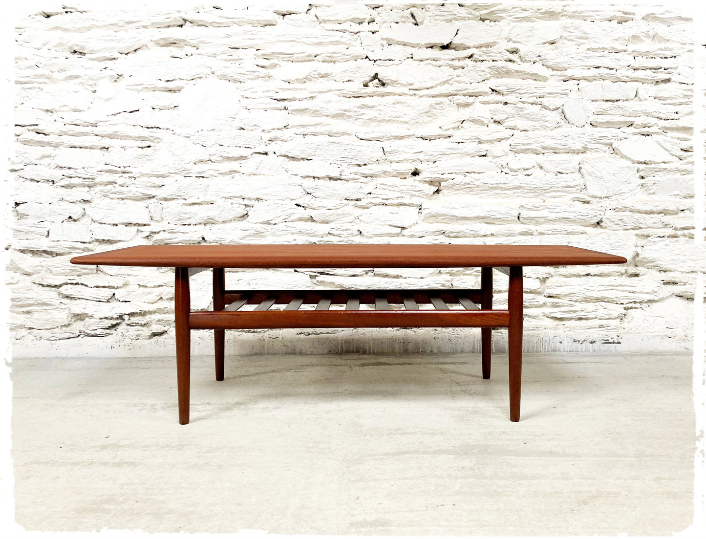 Grande Table Basse Vintage Scandinave en Teck Grete Jalk Glostrup Mobelfabrik