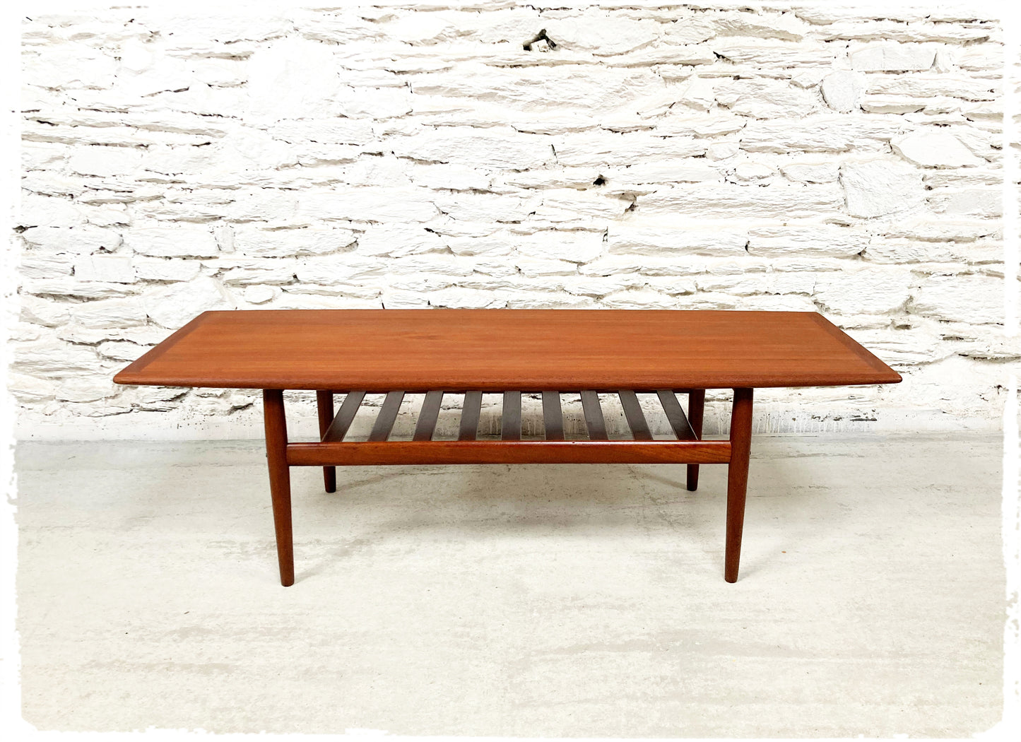 Grande Table Basse Vintage Scandinave en Teck Grete Jalk Glostrup Mobelfabrik