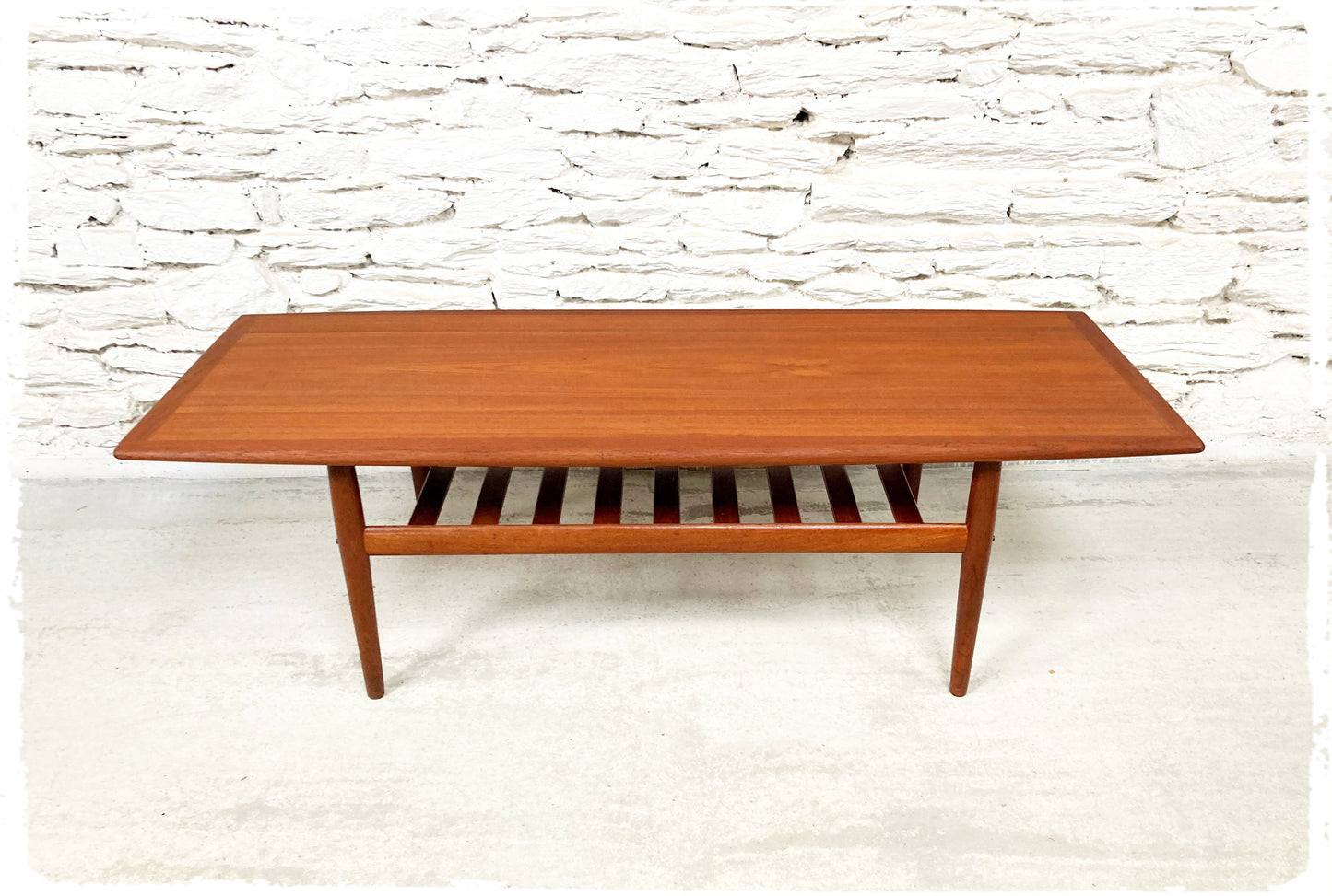 Grande Table Basse Vintage Scandinave en Teck Grete Jalk Glostrup Mobelfabrik