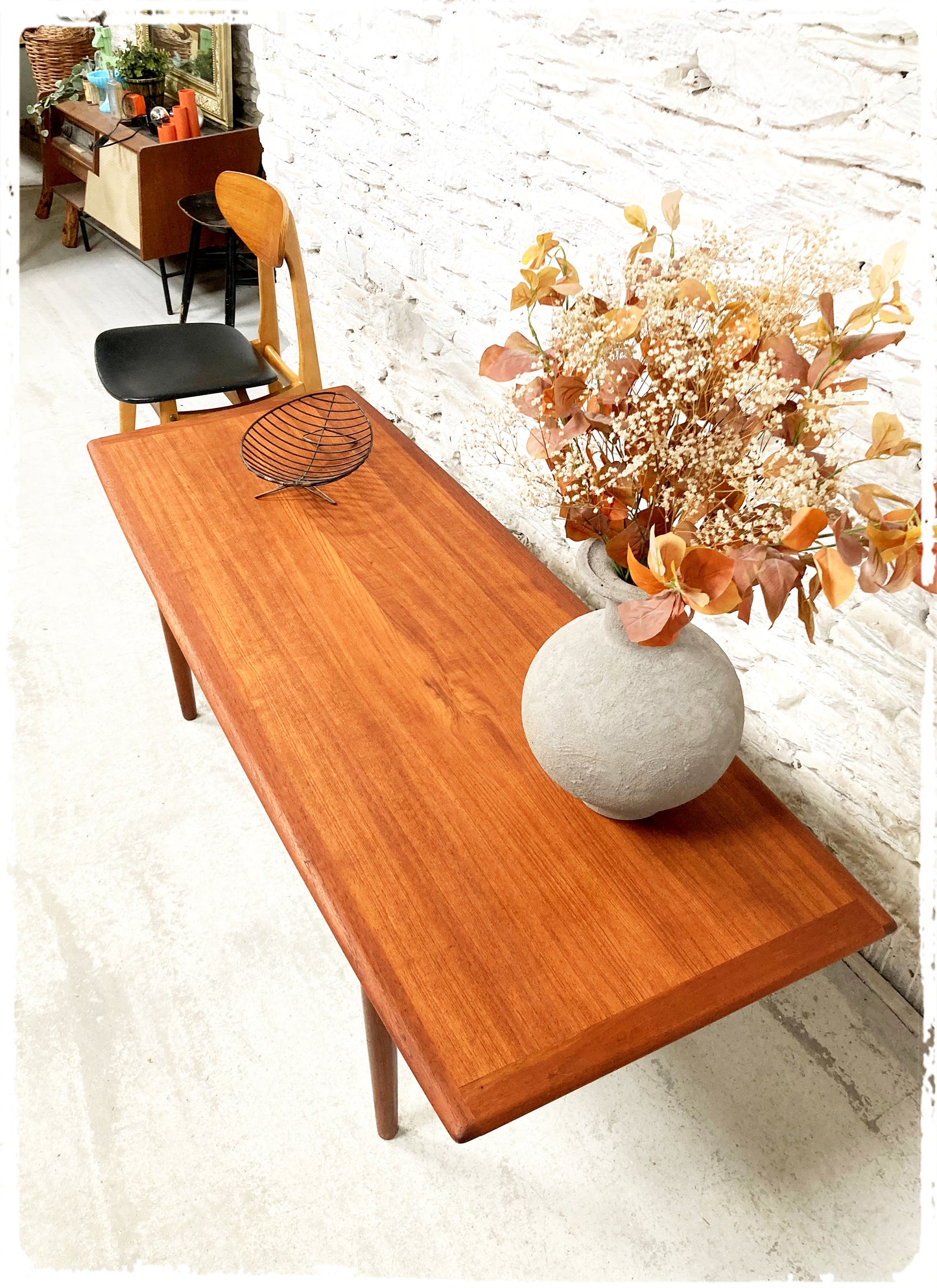 Grande Table Basse Vintage Scandinave en Teck Grete Jalk Glostrup Mobelfabrik