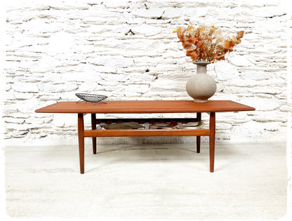 Grande Table Basse Vintage Scandinave en Teck Grete Jalk Glostrup Mobelfabrik
