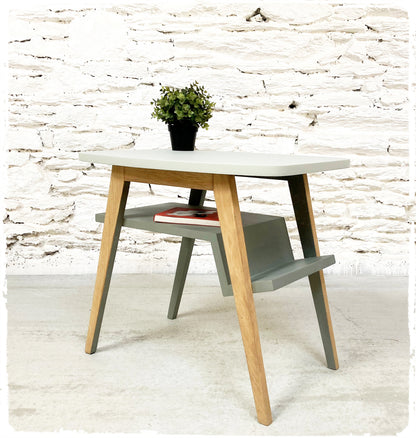 Table d'Appoint Bout de Canapé Vintage Pieds Compas