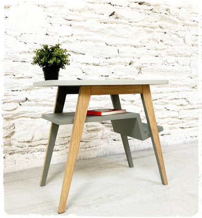 Table d'Appoint Bout de Canapé Vintage Pieds Compas