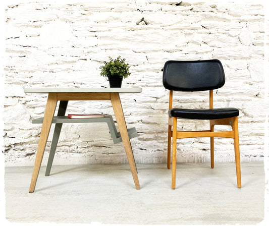 Table d'Appoint Bout de Canapé Vintage Pieds Compas