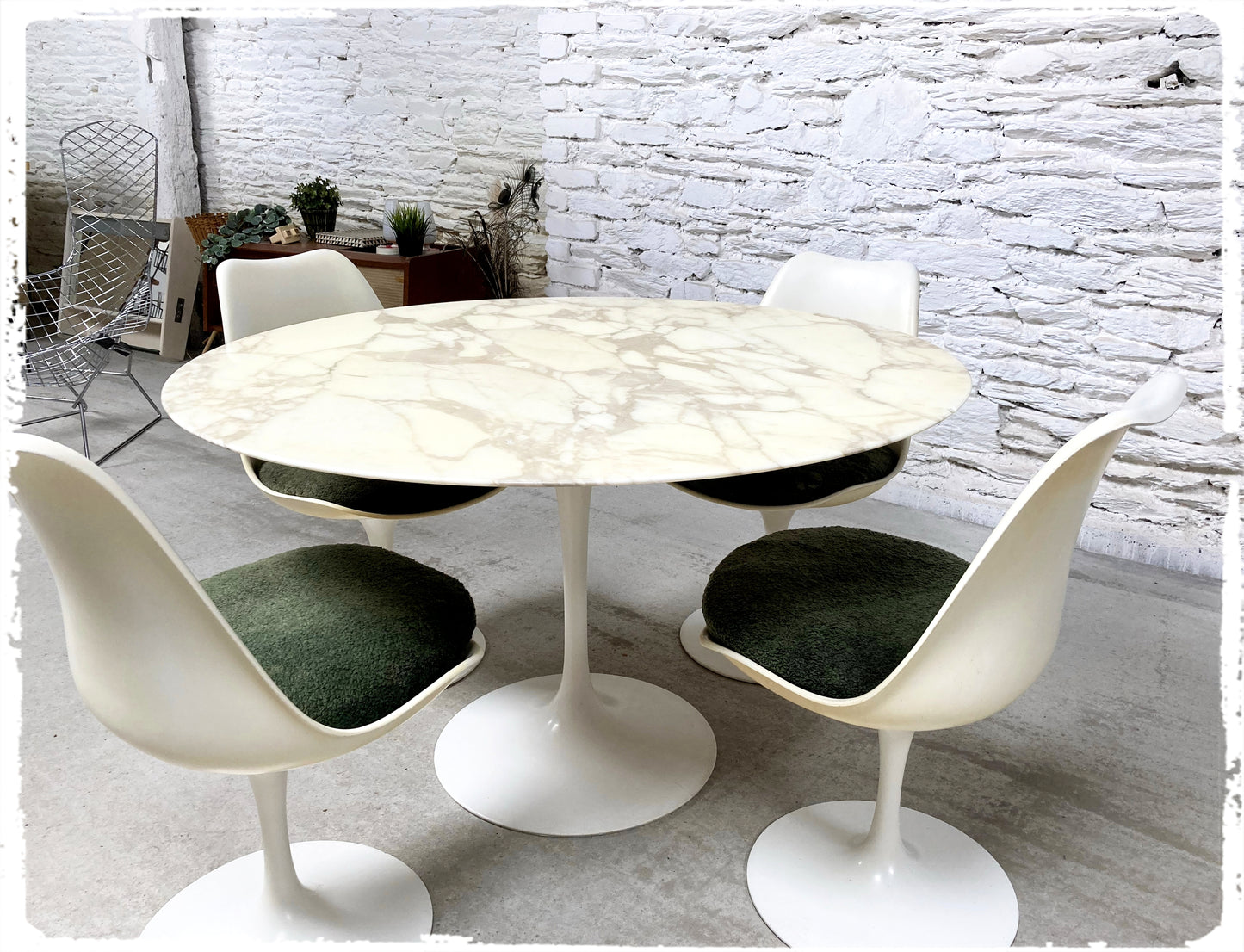 Table Pied Tulipe Vintage Marbre Eero Saarinen Édition Knoll 120 cm