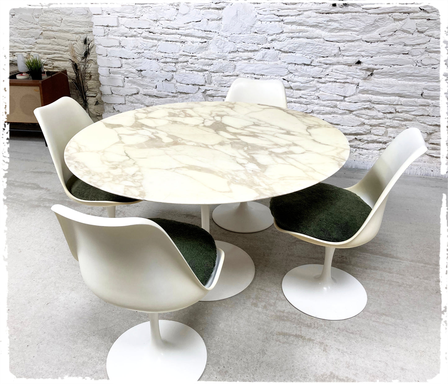 Table Pied Tulipe Vintage Marbre Eero Saarinen Édition Knoll 120 cm