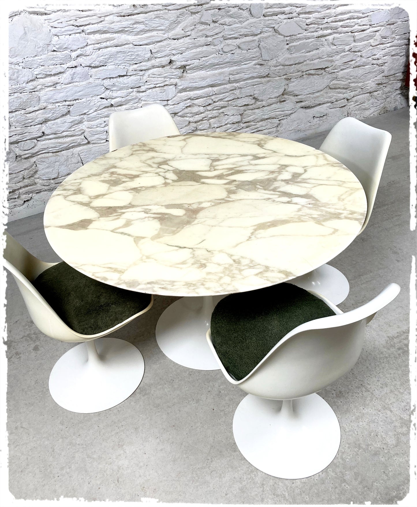 Table Pied Tulipe Vintage Marbre Eero Saarinen Édition Knoll 120 cm