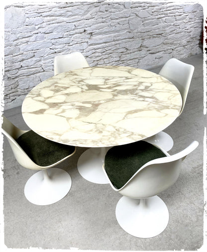 Table Pied Tulipe Vintage Marbre Eero Saarinen Édition Knoll 120 cm